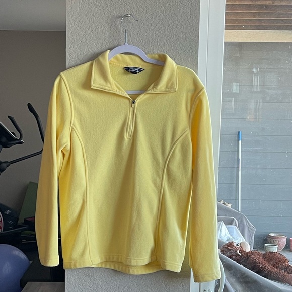 Lands' End Tops - Lands End Yellow long sleeves Fleece pull over with Zipper top. Size Medium